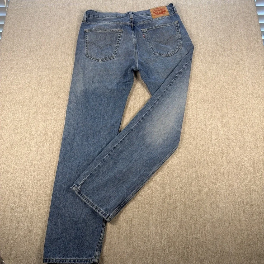 Levis 505 Jeans Mens 34x32 Denim Regular Fit Straight Leg Medium‎ Wash Stretch